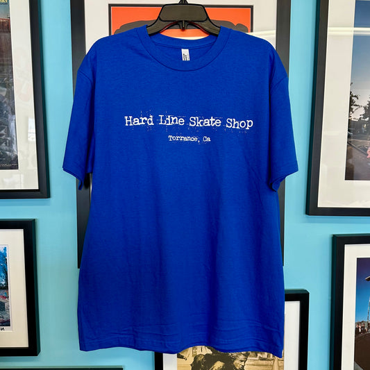 Hard Line Punk Typewriter Tee Blue