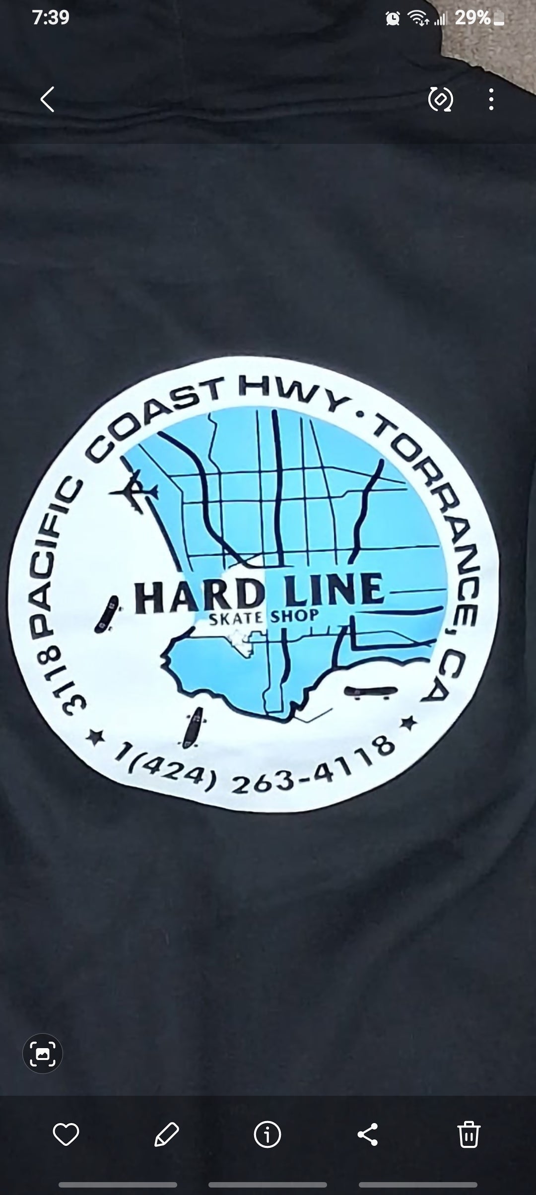 Hard Line Skate Shop Zip Up Hoodie.